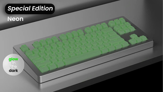 Awekeys RGB metal keycaps colourways